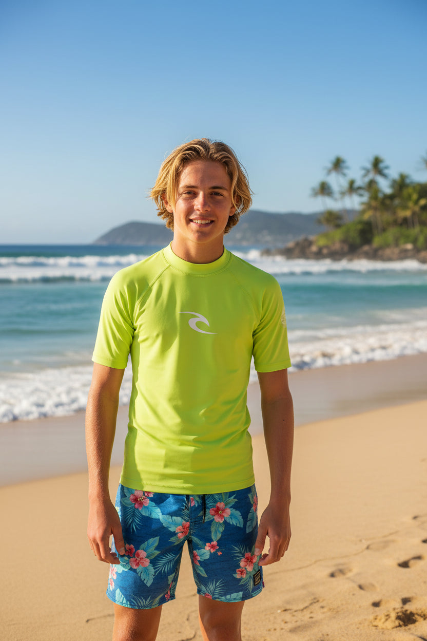 Lycra Rip Curl Ragazzo Anti-UV Waves Maniche Corte