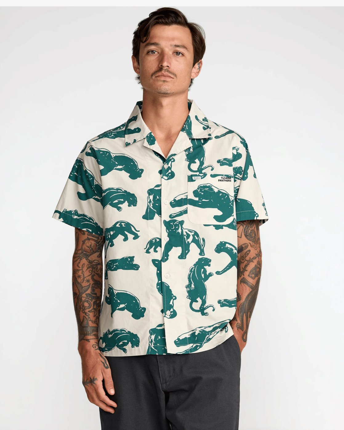 Camicia Manica Corta Rvca TJP All Over 