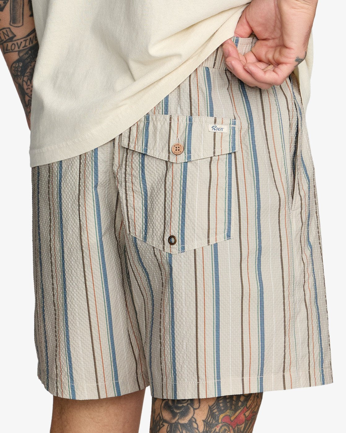 Costume Rvca Exotica Seersucker Elastic 17