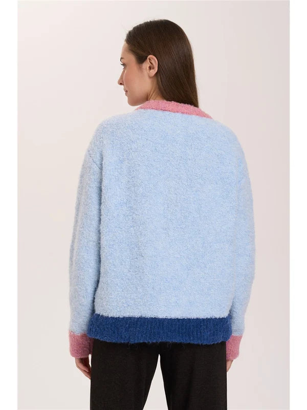 Cardigan 24 Colours con Dettagli a Contrasto
