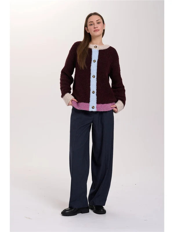 Cardigan 24 Colours con Dettagli a Contrasto