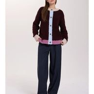 Cardigan 24 Colours con Dettagli a Contrasto