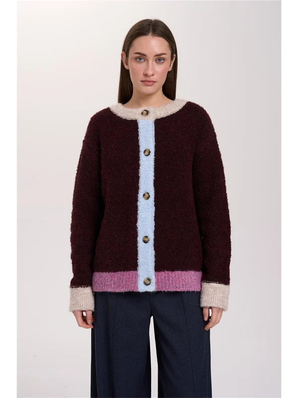 Cardigan 24 Colours con Dettagli a Contrasto
