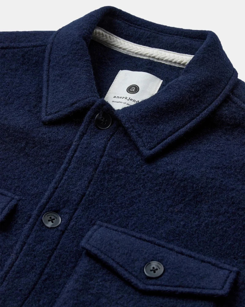 Camicia Lana Cotta Anerkjendt Akoscar Boiled Wool Overshirt