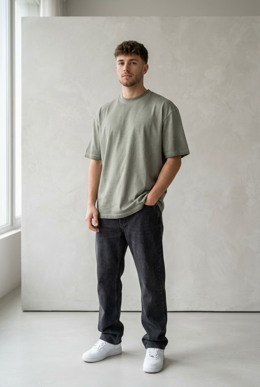 T-Shirt Booger Oversize Washed Collo Largo