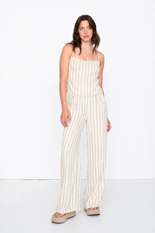 Pantaloni a Righe Beige 24COLOURS
