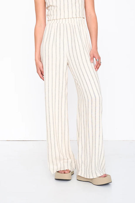 Pantaloni a Righe Beige 24COLOURS