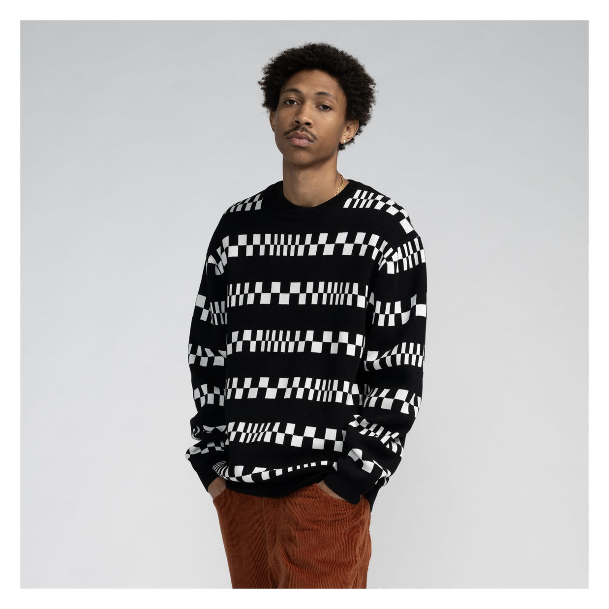 Maglione Uomo Santa Cruz Check Stripe Knit Crew