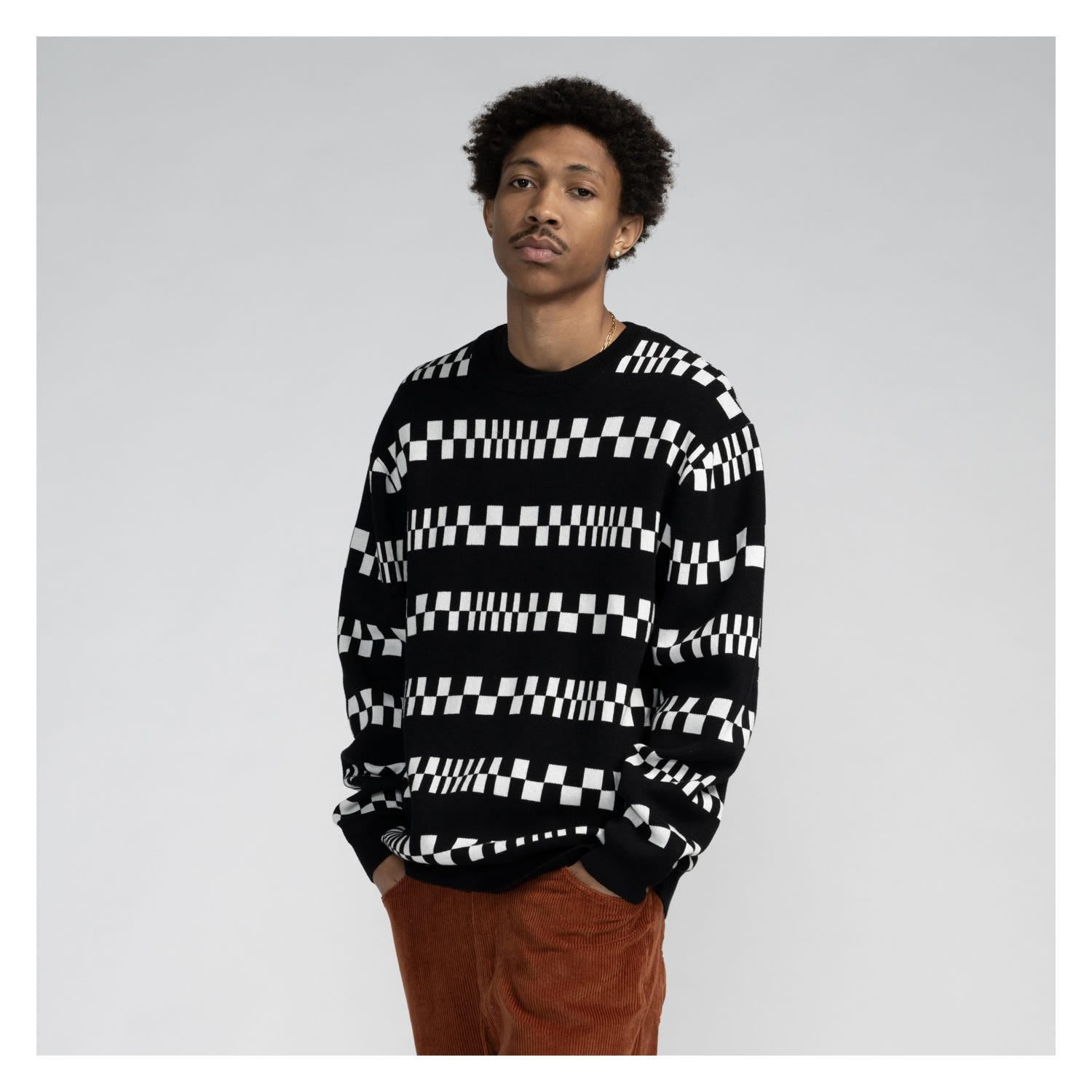 Maglione Uomo Santa Cruz Check Stripe Knit Crew
