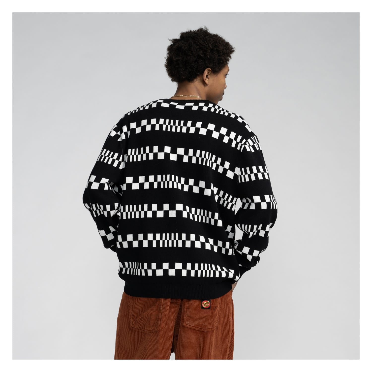 Maglione Uomo Santa Cruz Check Stripe Knit Crew