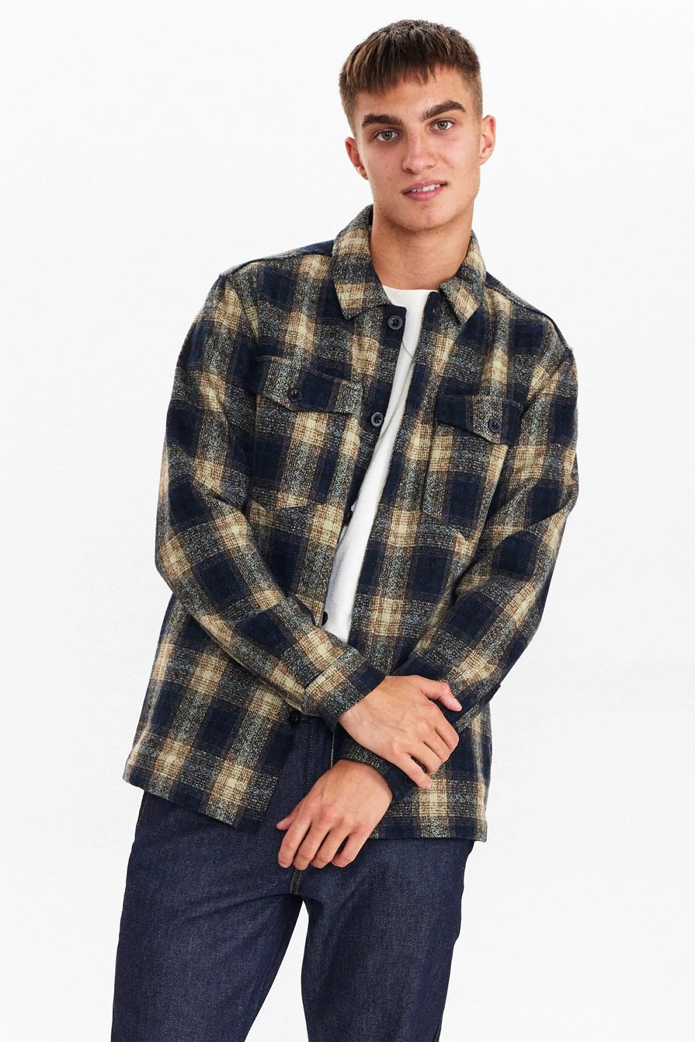 Camicia Flanella Anerkjendt Aklion Thick Check Overshirt